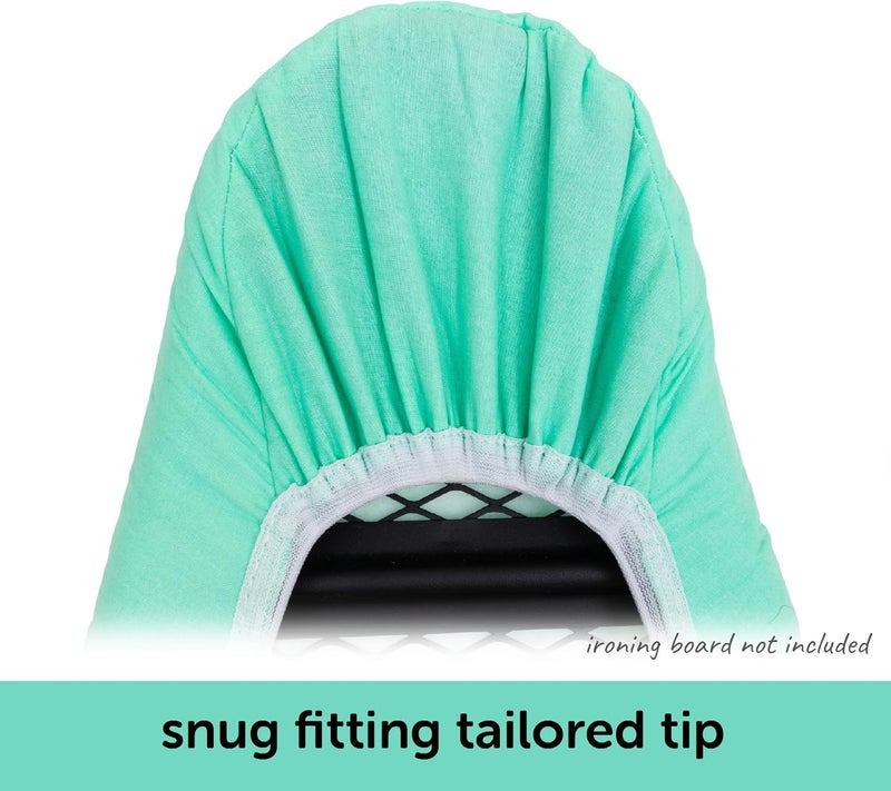 Oliso Ironing Board Cover, Durable 100% Cotton Lined with Professional Grade Felt pad - Fits Standard 54” x 15" Boards, a Wide Elastic Edge, Two Adjustable Straps for Secure Fit (Aqua) - Image 2